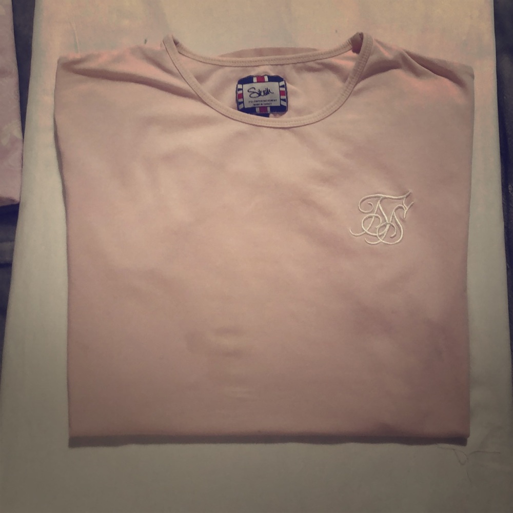 Men’s siksilk baby pink T-shirt